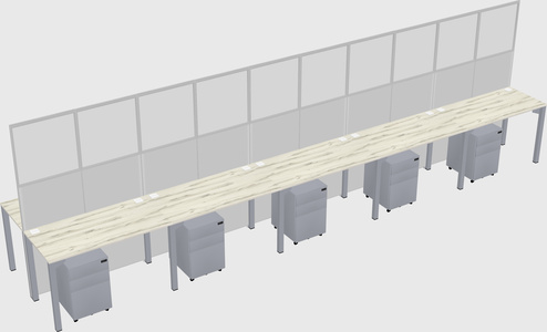 Shared rectangular cubicle