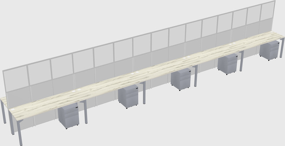 Shared rectangular cubicle