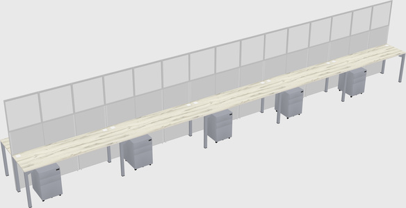 Shared rectangular cubicle