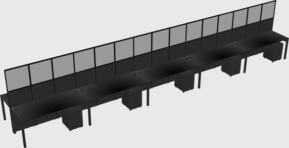 Shared rectangular cubicle
