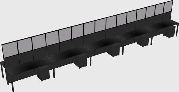 Shared rectangular cubicle