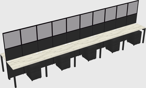 Shared rectangular cubicle