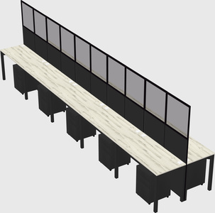 Shared rectangular cubicle