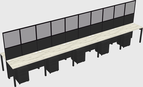 Shared rectangular cubicle