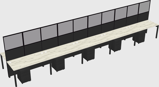 Shared rectangular cubicle