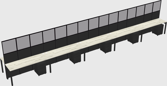 Shared rectangular cubicle