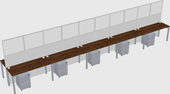 Shared rectangular cubicle