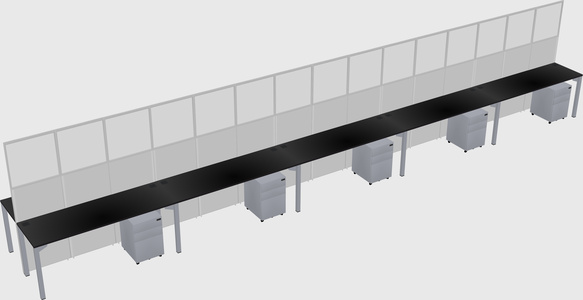 Shared rectangular cubicle