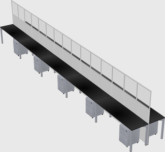 Shared rectangular cubicle