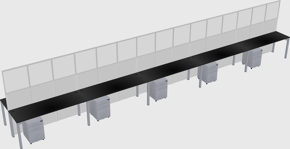 Shared rectangular cubicle