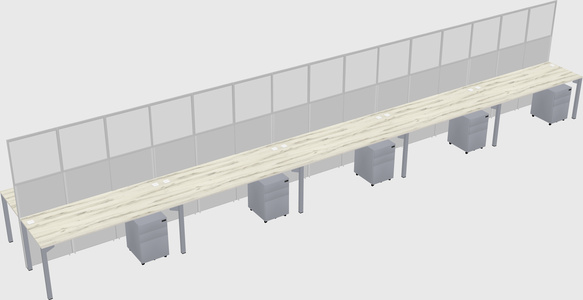 Shared rectangular cubicle