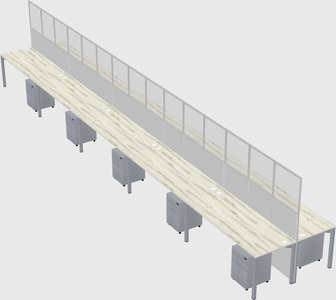 Shared rectangular cubicle