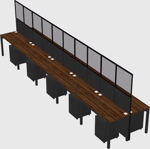 Shared rectangular cubicle