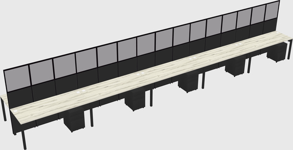 Shared rectangular cubicle