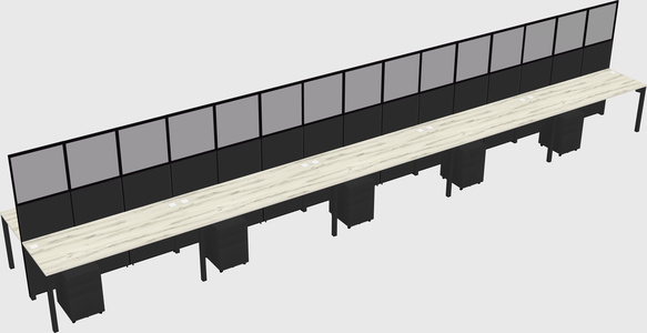 Shared rectangular cubicle