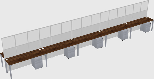 Shared rectangular cubicle