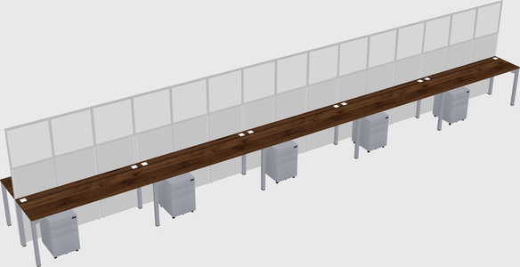 Shared rectangular cubicle