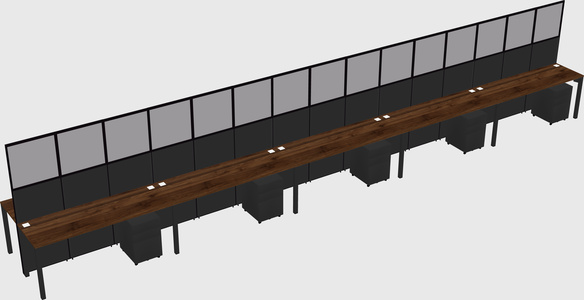 Shared rectangular cubicle