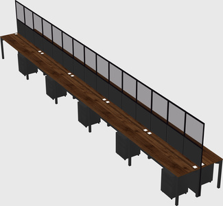 Shared rectangular cubicle