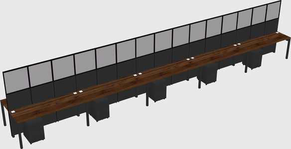Shared rectangular cubicle