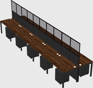 Shared rectangular cubicle