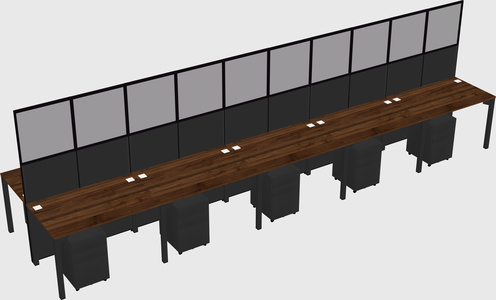 Shared rectangular cubicle