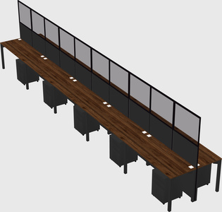 Shared rectangular cubicle