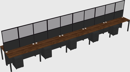 Shared rectangular cubicle