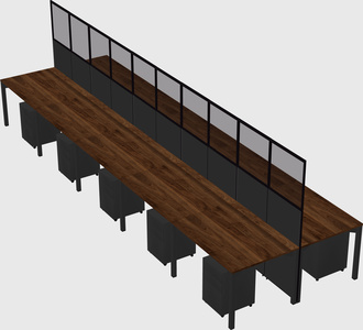 Shared rectangular cubicle