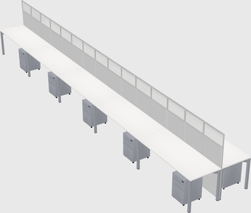 Shared rectangular cubicle