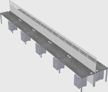 Shared rectangular cubicle