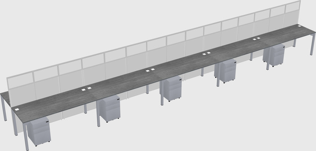 Shared rectangular cubicle