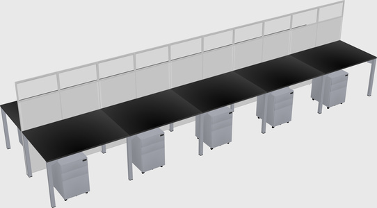 Shared rectangular cubicle