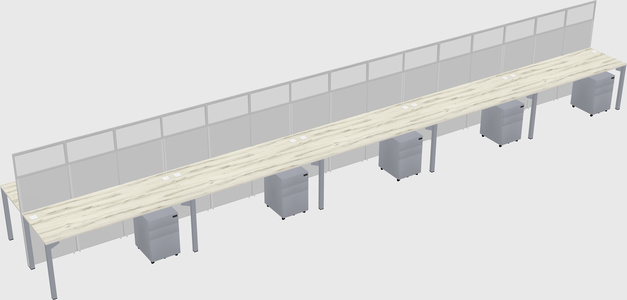 Shared rectangular cubicle
