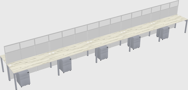 Shared rectangular cubicle