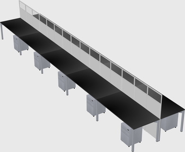 Shared rectangular cubicle