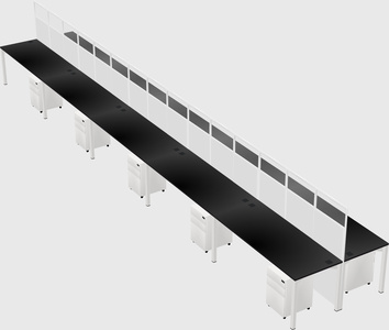 Shared rectangular cubicle