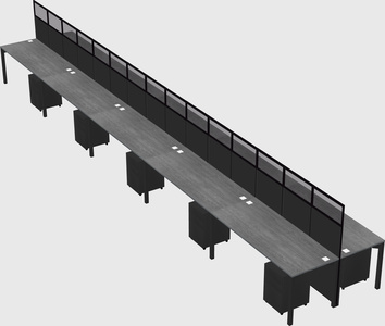 Shared rectangular cubicle