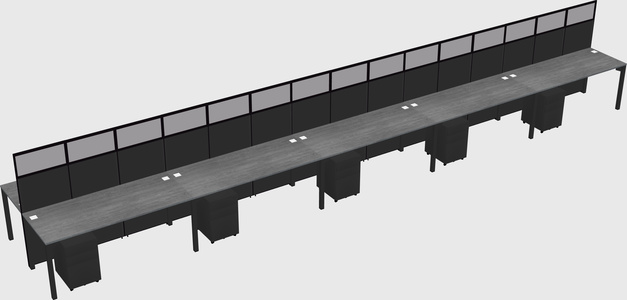 Shared rectangular cubicle
