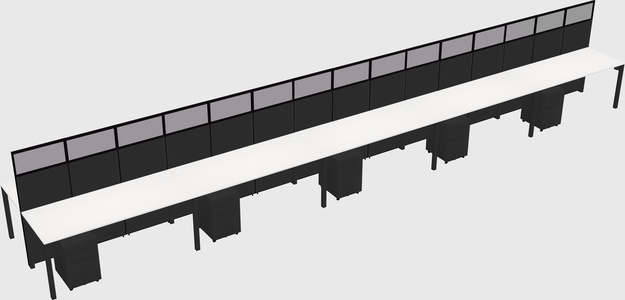 Shared rectangular cubicle