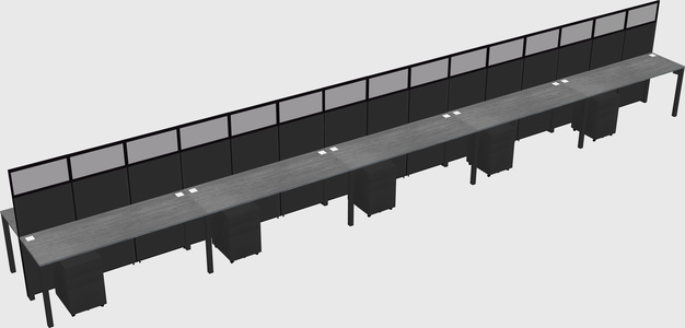 Shared rectangular cubicle