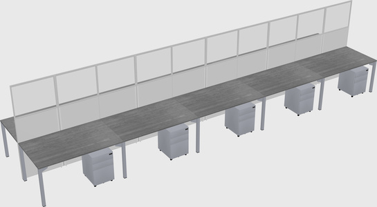 Shared rectangular cubicle
