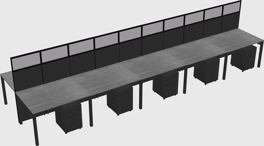 Shared rectangular cubicle