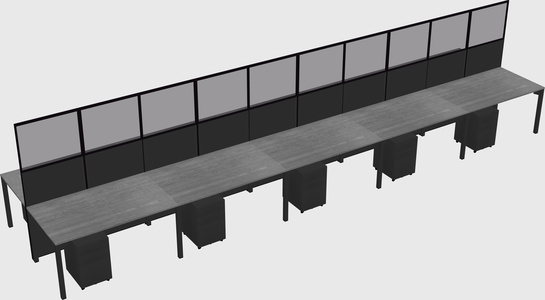 Shared rectangular cubicle