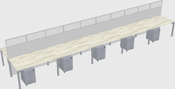 Shared rectangular cubicle