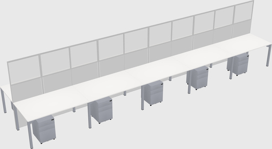 Shared rectangular cubicle