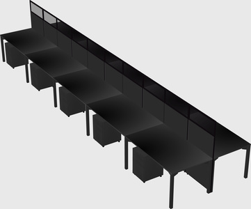 Shared rectangular cubicle