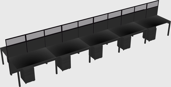 Shared rectangular cubicle