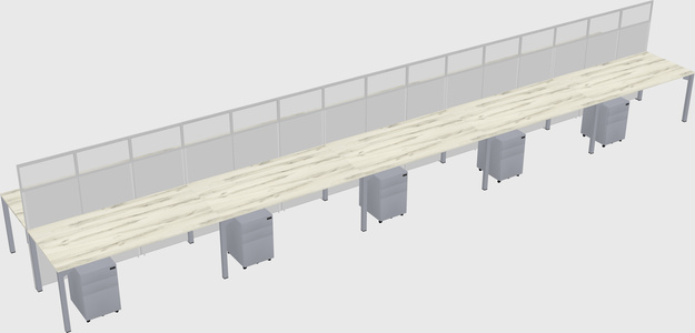 Shared rectangular cubicle