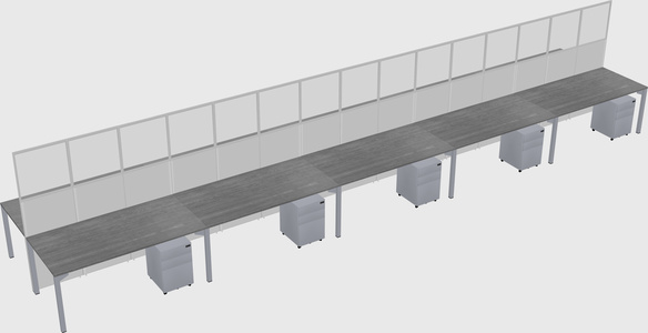 Shared rectangular cubicle